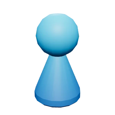 Mô hình 3D quân cờ xanh