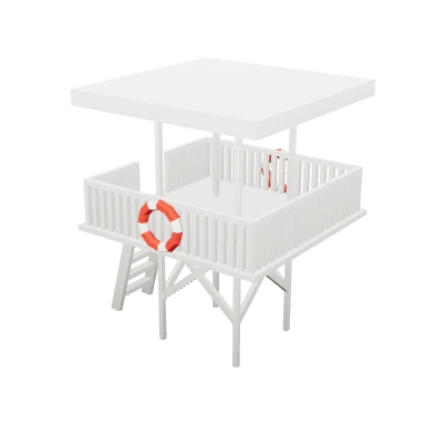 Mô hình 3D Chòi cứu hộ — Biển