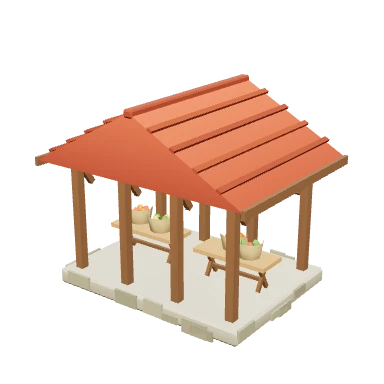 Mô hình 3D Nhà chợ — Chợ làng